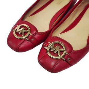 Michael KORS Leather Red Flats Shoes 7.5